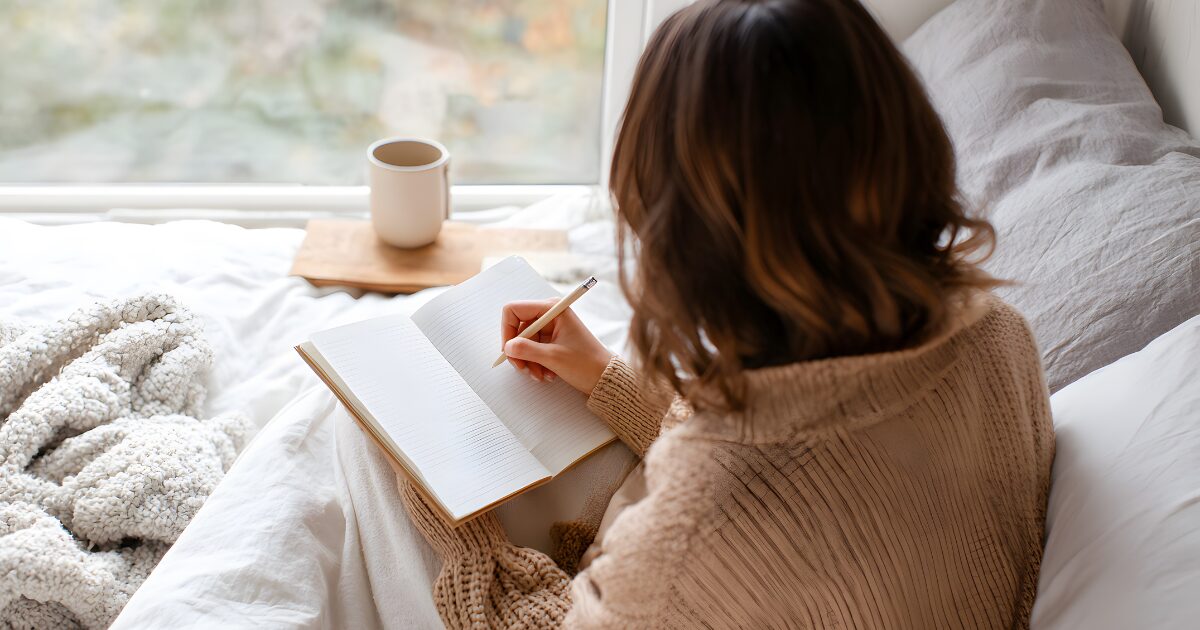 Divorce Recovery Program - Single Mama Way Counselling Single mum journalling with morning light, feeling calm and focused during divorce recovery.