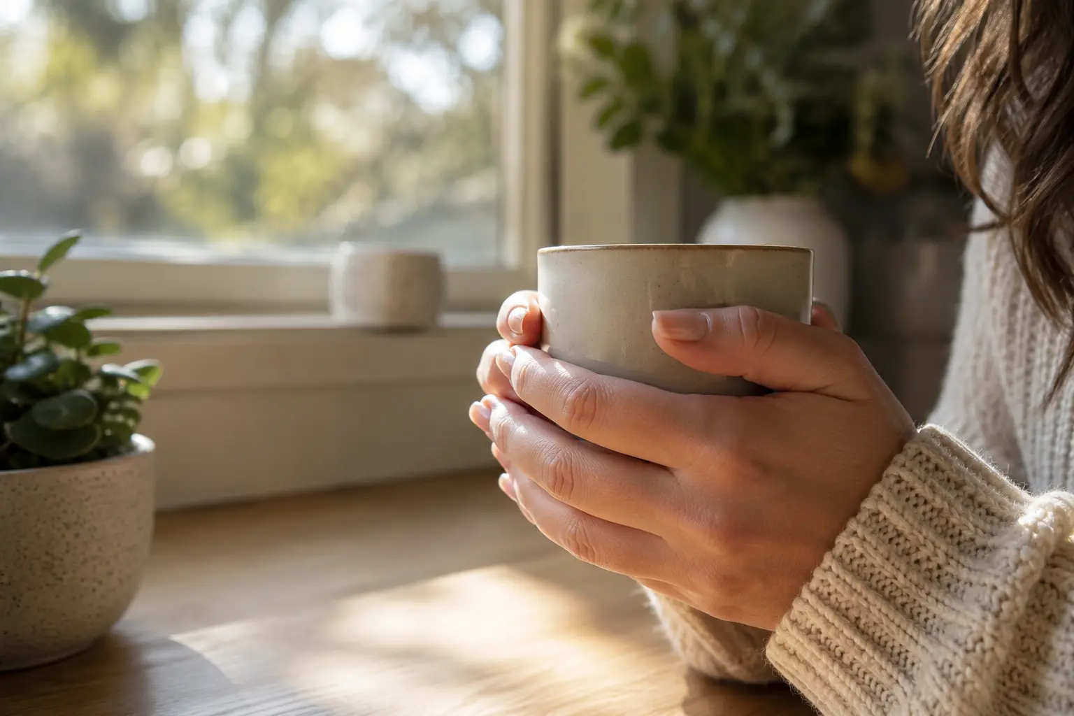3-close-up-of-a-single-mums-hands-around-a-warm-mug-by-a-window - Single Mama Way Counselling close-up of a single mum's hands around a warm mug by a window