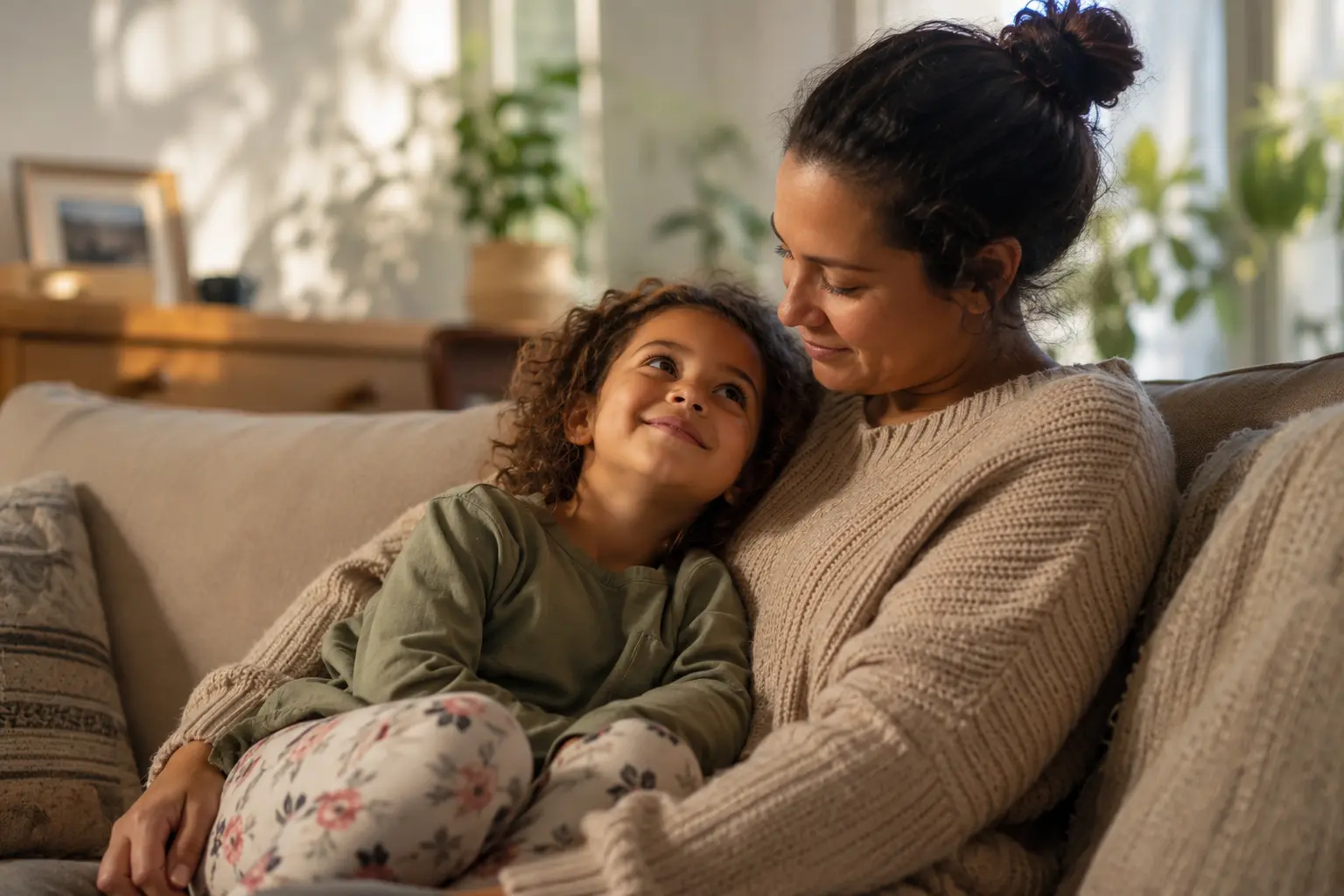 4-single-mum-sharing-a-quiet-gentle-moment-with-her-child-on-the-couch - Single Mama Way Counselling single mum sharing a quiet, gentle moment with her child on the couch